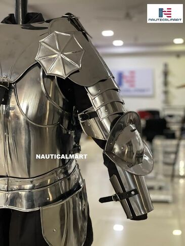 NauticalMart Medieval Knight Armor | Wearable Crusader Suit of Armor | 18 Gauge Steel | Full Suit of Armour with Crusader Helmet | For Reenactments & Role-Playing in Saudi Arabia