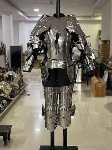 NauticalMart Medieval Knight Armor | Wearable Crusader Suit of Armor | 18 Gauge Steel | Full Suit of Armour with Crusader Helmet | For Reenactments & Role-Playing in Saudi Arabia
