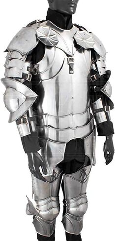 NauticalMart Medieval Knight Armor | Wearable Crusader Suit of Armor | 18 Gauge Steel | Full Suit of Armour with Crusader Helmet | For Reenactments & Role-Playing in Saudi Arabia