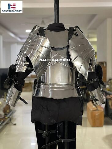 NauticalMart Medieval Knight Armor | Wearable Crusader Suit of Armor | 18 Gauge Steel | Full Suit of Armour with Crusader Helmet | For Reenactments & Role-Playing in Saudi Arabia