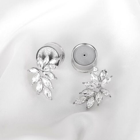 فانكولا قطعتان من سدادات أنفاق الأذن مع مكعب زركونيا متدلية من الفولاذ المقاوم للصدأ لا تسبب الحساسية DIY موسع الأذن نقالة ثقب الجسم مجوهرات لحفلات الزفاف in Kuwait