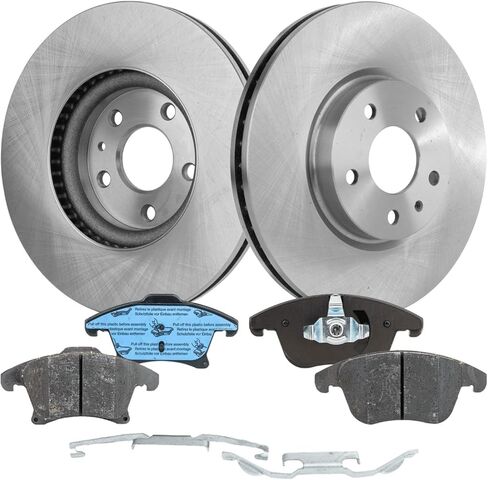 طقم قرص الفرامل والوسادة البديلة يناسب Ford Fusion 2016-2017 Front 2.0L I4 Hybrid - مجموعة العجلات الأمامية (2 قرص ووسادات) in Kuwait