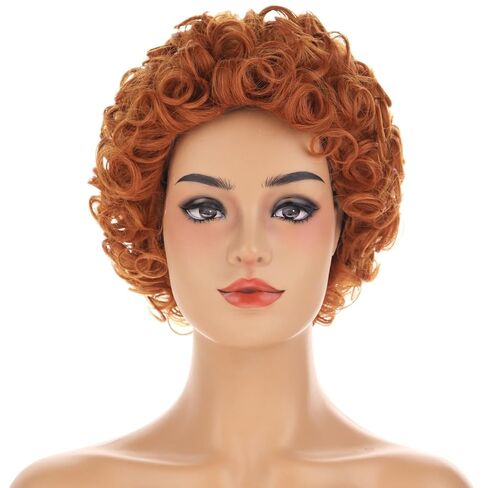 BERON Reddish Orange Wig Short Curly Wigs for Women Girls Halloween Costume Cosplay Use Hair Wig in Saudi Arabia