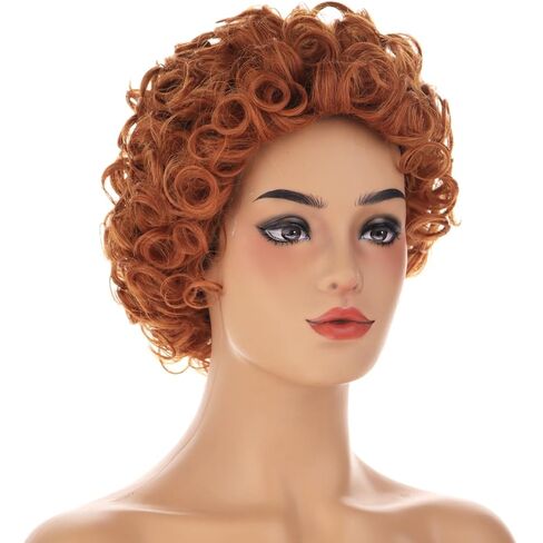 BERON Reddish Orange Wig Short Curly Wigs for Women Girls Halloween Costume Cosplay Use Hair Wig in Saudi Arabia
