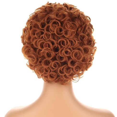 BERON Reddish Orange Wig Short Curly Wigs for Women Girls Halloween Costume Cosplay Use Hair Wig in Saudi Arabia