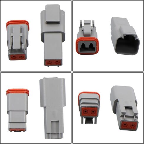 مجموعة موصلات كهربائية kimllier DT 2 Pin - 5 مجموعات كاملة مع جهات اتصال 16AWG، أداة إزالة، مشابك تثبيت للسيارات والشاحنات والأسلاك البحرية in Kuwait