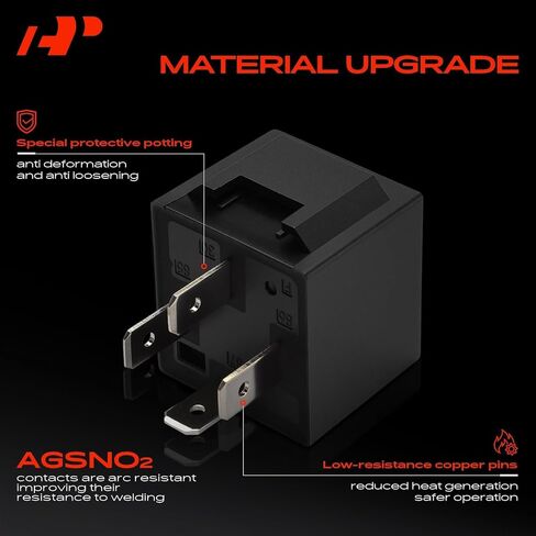 A-Premium 12V 40A 4-Pin SPST Relay مع مقبس تسخير الأسلاك ودعامة حديدية متوافقة مع السيارات والشاحنات والقوارب البحرية (مجموعة 5 قطع) in Kuwait