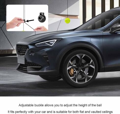 2 PCS Garage Parking Aid Ball, Tennis Ball Car Stop Indicator with Adjustable Height Lanyard, Parking Guide System Sensor Assistant Kit with Screw Hooks & Clips for Vehicles in Saudi Arabia