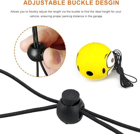 2PCS Garage Parking Aids, Funny Garage Stop Indicators Assist Balls with Screw Hooks and Cord Locks, Retractable Aid-Parking Balls Car Stoppers for Most Vehicles, Car Accessories in Saudi Arabia
