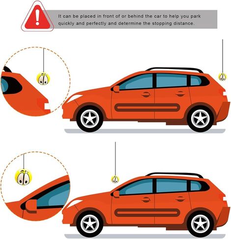2PCS Garage Parking Aids, Funny Garage Stop Indicators Assist Balls with Screw Hooks and Cord Locks, Retractable Aid-Parking Balls Car Stoppers for Most Vehicles, Car Accessories in Saudi Arabia