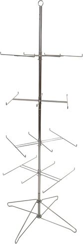 SSWBasics 4-Tier Chrome Wire Spinner Rack (4 tiers - space 12 apart) - Rotating Jewelry Display Organizer - Floor Spinner Rack - Perfect for Food Items and Fashion Accessories in Saudi Arabia
