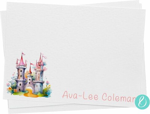 KAI KAI MARKET | Enchanted Castle 3 | Personalized Stationery | Flat Note Cards and Envelopes | Kids, Fairy Tale, Princess, Kingdom | Thank You Cards | in Saudi Arabia