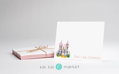 KAI KAI MARKET | Enchanted Castle 3 | Personalized Stationery | Flat Note Cards and Envelopes | Kids, Fairy Tale, Princess, Kingdom | Thank You Cards | in Saudi Arabia