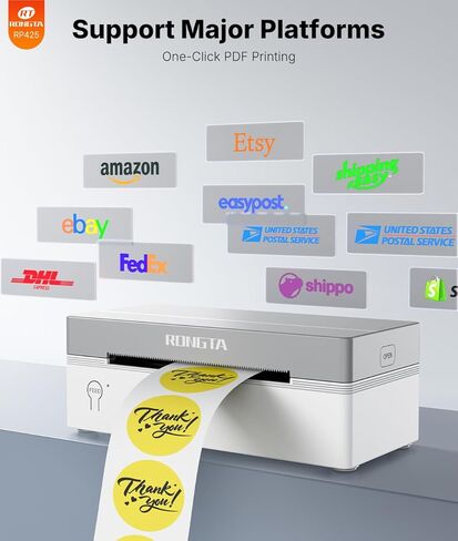 Rongta RP425 Label Printer+ White Label Holder in Saudi Arabia