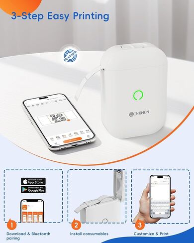 Label Maker Machine with Tape, D11s Bluetooth Label Maker Waterproof Labels, Portable Mini Label Printer with Various Templates for Home Office School, White in Saudi Arabia