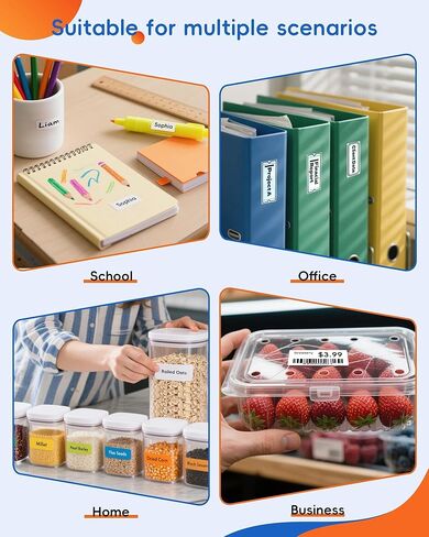 Label Maker Machine with Tape, D11s Bluetooth Label Maker Waterproof Labels, Portable Mini Label Printer with Various Templates for Home Office School, White in Saudi Arabia
