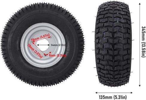 13x5.00-6 Tire and Wheel Rim Assembly, 6" Antislip All Terrain Vacuum Tubeless Wheel Tire with Rim for ATV Quad Go Kart Buggy Scooter Mini Bike Tractor in Saudi Arabia