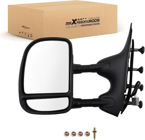 مرآة سحب كهربائية للسائق والركاب من maxpeedingrods لسيارة Ford E-350 Super Duty/E-450 Super Duty/E-150/E-250 2009-2016 تصغير يدوي وطي، استبدال FO1320329 in Kuwait