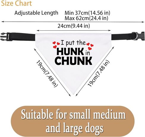 قطعة واحدة من JXGZSO I Put The Hunk in Chunk Dog Bandana Boy Dog Bandana فوق طوق الياقة (قطعة كبيرة في قطعة D) in Kuwait