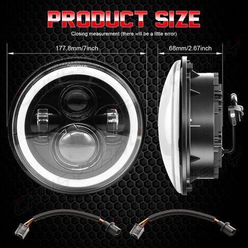 CHUSYYRAY 7'' Round Compatible with Yamaha Stryker XVS1300 LED Motorcycle Headlight Assembly for Off-road, High Low Beam DRL Turn Signal, DOT Approved, 55W 6000K White, 1PCS in Saudi Arabia