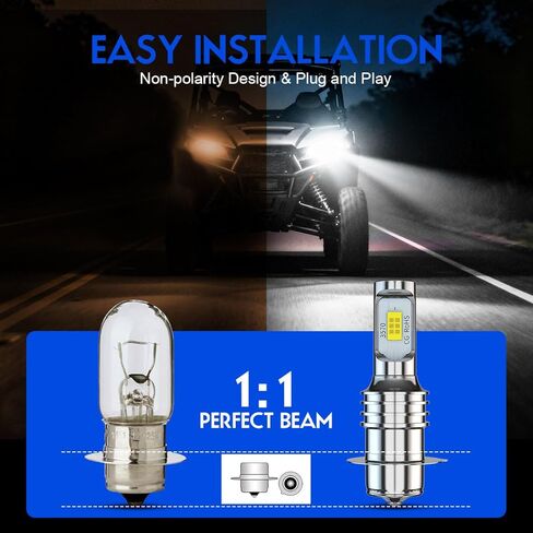 لمبة إضاءة لمصابيح Polaris Outlaw 110ai EFI الأمامية 2016 2017 2018 2019 2020 2021 2022 2023 2024 2025 شعاع عالي منخفض، مصابيح ATV UTV Powersports للطرق الوعرة، قطعتان in Kuwait