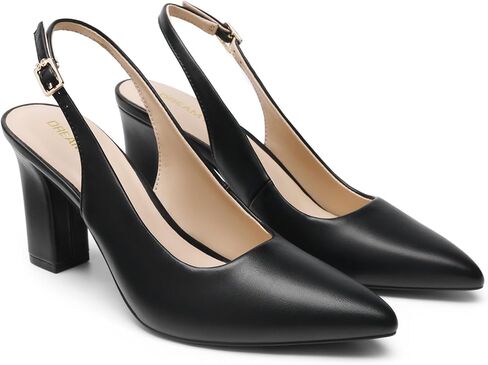 DREAM PAIRS Womens Slingback Heels Chunky Block Heels Pointed Toe Closed Toe Pumps Comfortable Work Office Business Shoes in Saudi Arabia