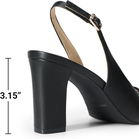 DREAM PAIRS Womens Slingback Heels Chunky Block Heels Pointed Toe Closed Toe Pumps Comfortable Work Office Business Shoes in Saudi Arabia