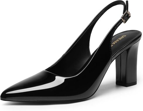 DREAM PAIRS Womens Slingback Heels Chunky Block Heels Pointed Toe Closed Toe Pumps Comfortable Work Office Business Shoes in Saudi Arabia