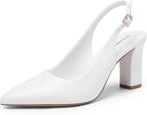 DREAM PAIRS Womens Slingback Heels Chunky Block Heels Pointed Toe Closed Toe Pumps Comfortable Work Office Business Shoes in Saudi Arabia