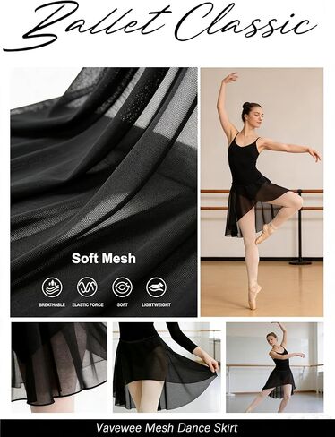 Ballet Mesh Skirt for Women Adult Girls Ballerina Pull on Elastic Waist Semi-Sheer Mesh Skirt for Team Dance in Saudi Arabia