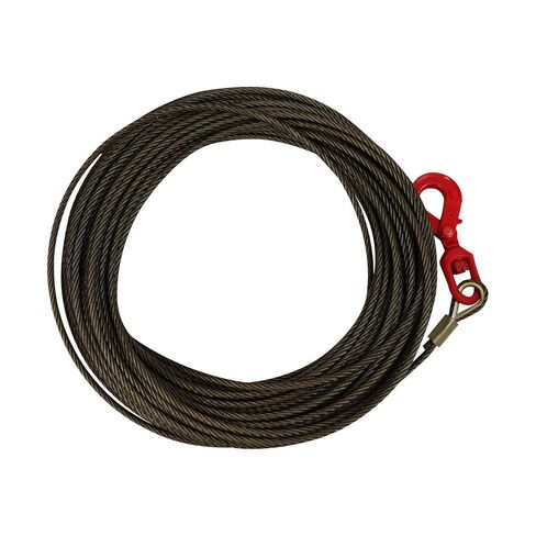 9/16" x 100' Heavy-Duty Wire Rope Steel Core Winch Cable with Self Locking Swivel Hook, Cable Rope Wrecker Tow |Towing Cable, 17637 lbs Breaking Strength (9/16" x 100' - Yellow Hook) in Saudi Arabia