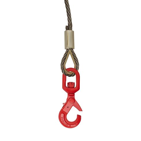 9/16" x 100' Heavy-Duty Wire Rope Steel Core Winch Cable with Self Locking Swivel Hook, Cable Rope Wrecker Tow |Towing Cable, 17637 lbs Breaking Strength (9/16" x 100' - Yellow Hook) in Saudi Arabia