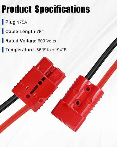 كابل طاقة ونش سريع الفصل بطول 7 أقدام، أسلاك نحاسية مقاس 4 مقاس 4 AWG لسهولة التوصيل والفصل in Saudi Arabia