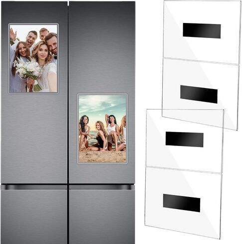 Tobeelec 2 Pcs Acrylic Magnetic Photo Frame for Fridge Large Magnetic Picture Frames Clear Magnetic Acrylic Frame for Locker Cubicle Display Children Artworks and Schedules (8.5 x 11 Inch) in Saudi Arabia