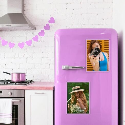 Tobeelec 2 Pcs Acrylic Magnetic Photo Frame for Fridge Large Magnetic Picture Frames Clear Magnetic Acrylic Frame for Locker Cubicle Display Children Artworks and Schedules (8.5 x 11 Inch) in Saudi Arabia