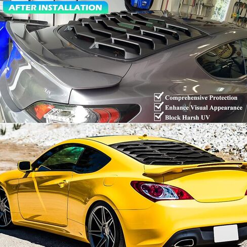 Bonbo Rear Window Louver for Hyundai Genesis Coupe 2010 2011 2012 2013 2014 2015 2016 Matte Black Rear Windshield Sun Shade Cover ABS Custom Fit in Saudi Arabia