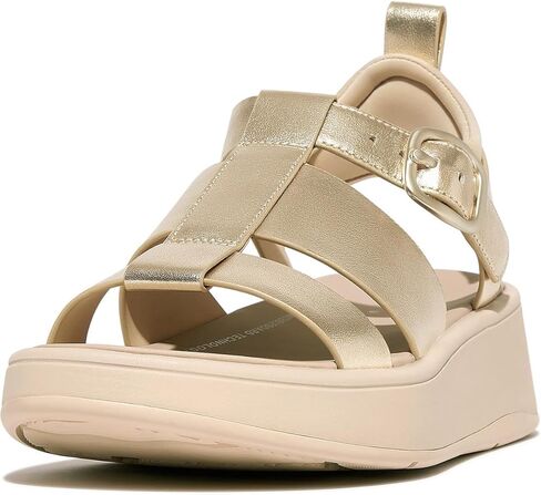 FitFlop Womens Metallic Leather Fisherman Sandals Gold 10 Medium (B,M) in Saudi Arabia