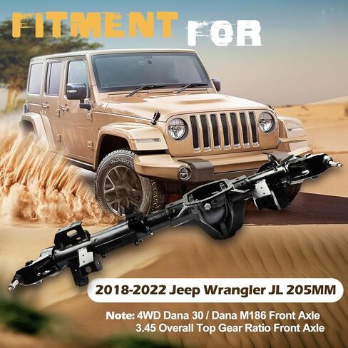 Upgrade Off-Road Front Axle Housing Fit for Jeep Wrangler JL 205MM 2018-2022 4WD Dana 30 / Dana M186 3.45 Overall Top Gear Ratio # 68388729AA in Saudi Arabia