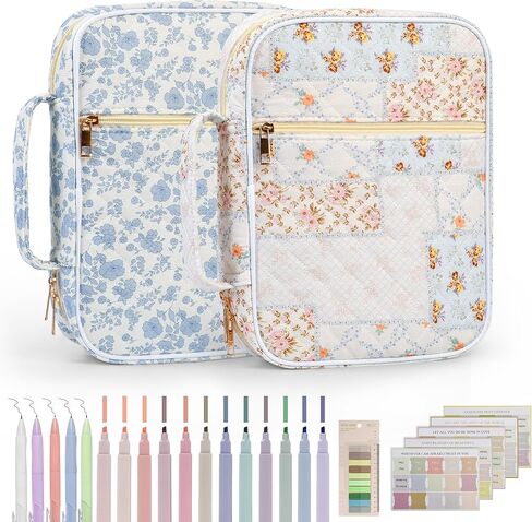 عبوتان من حافظة الكتاب المقدس للنساء مع مجموعة لوازم الدراسة، وحقائب كبيرة مبطنة للكتاب المقدس ومنظم بمقبض، هدايا مسيحية مثالية in Kuwait