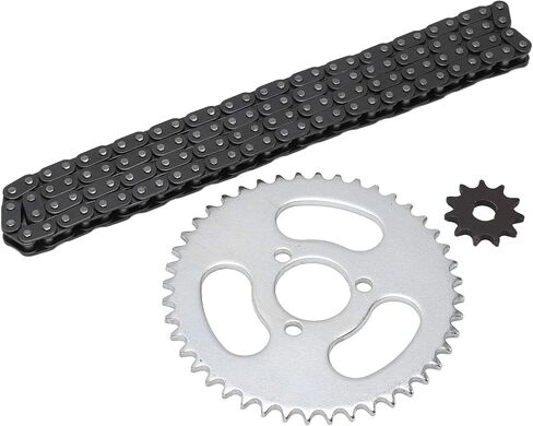 T8F Front and Rear Sprocket Chain Set Gear Chain Set T8F Front and Rear Sprocket Chain Replacement High Power T8F Gear Chain Set for Modified Karts ATVs and Mini Motorcycles in Saudi Arabia