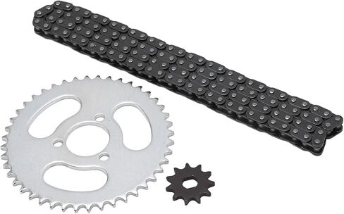 T8F Front and Rear Sprocket Chain Set Gear Chain Set T8F Front and Rear Sprocket Chain Replacement High Power T8F Gear Chain Set for Modified Karts ATVs and Mini Motorcycles in Saudi Arabia