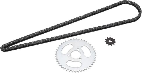 T8F Front and Rear Sprocket Chain Set Gear Chain Set T8F Front and Rear Sprocket Chain Replacement High Power T8F Gear Chain Set for Modified Karts ATVs and Mini Motorcycles in Saudi Arabia