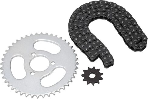 T8F Front and Rear Sprocket Chain Set Gear Chain Set T8F Front and Rear Sprocket Chain Replacement High Power T8F Gear Chain Set for Modified Karts ATVs and Mini Motorcycles in Saudi Arabia