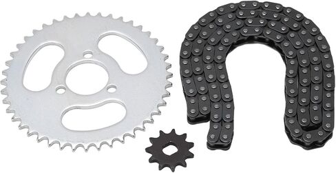 T8F Front and Rear Sprocket Chain Set Gear Chain Set T8F Front and Rear Sprocket Chain Replacement High Power T8F Gear Chain Set for Modified Karts ATVs and Mini Motorcycles in Saudi Arabia