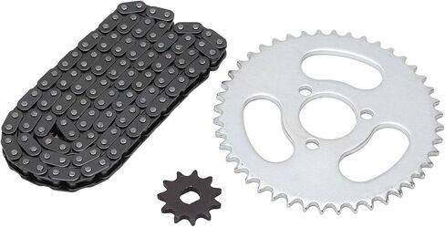 T8F Front and Rear Sprocket Chain Set Gear Chain Set T8F Front and Rear Sprocket Chain Replacement High Power T8F Gear Chain Set for Modified Karts ATVs and Mini Motorcycles in Saudi Arabia