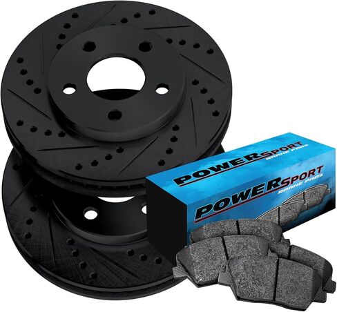 PowerSport Front Brakes and Rotors Kit |Front Brake Pads| Brake Rotors and Pads| Ceramic Brake Pads and Rotors - BBCF.51056.02 in Saudi Arabia