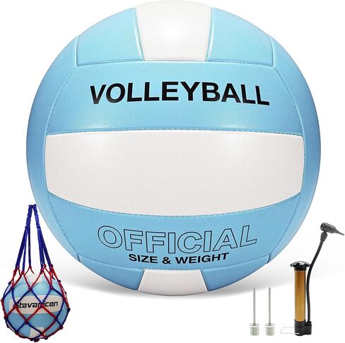 Volleyball Official Size 5 for Indoor Outdoor, Thicker PU Soft Volleyball Kit for Girls Boys Teenager Adults Beach Game Gym Training Beginner in Kuwait