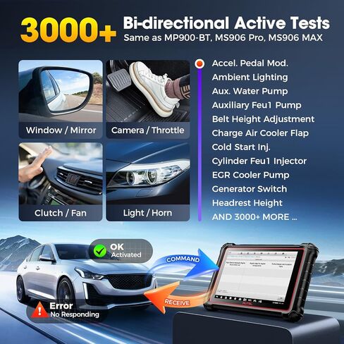Autel MaxiCOM MK900 Bidirectional Scanner: 2026 Up of MaxiCheck MX808S MK808S, Work as MK900-BT MK900BT MX900 OBD2 Diagnostic Tool w/ 3000+ Active Test, 40+ Service, CAN-FD&DOIP, All System, FCA 11 OS in Saudi Arabia