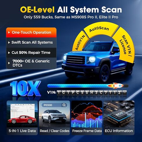 Autel MaxiCOM MK900 Bidirectional Scanner: 2026 Up of MaxiCheck MX808S MK808S, Work as MK900-BT MK900BT MX900 OBD2 Diagnostic Tool w/ 3000+ Active Test, 40+ Service, CAN-FD&DOIP, All System, FCA 11 OS in Saudi Arabia