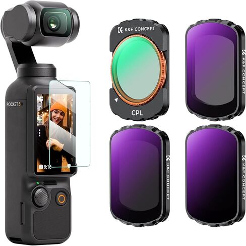 عدسة K&F ذات زاوية واسعة متوافقة مع DJI Osmo Pocket 3، ملحق مغناطيسي/متعدد الطبقات/زجاج بصري in Saudi Arabia